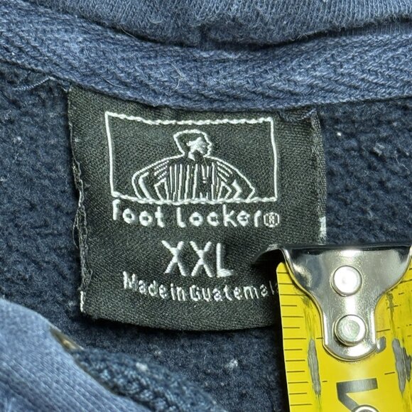 Vintage Foot Locker Hoodie Sweatshirt Mens 2XL Navy Blue Blank Sportswear - Picture 8 of 11